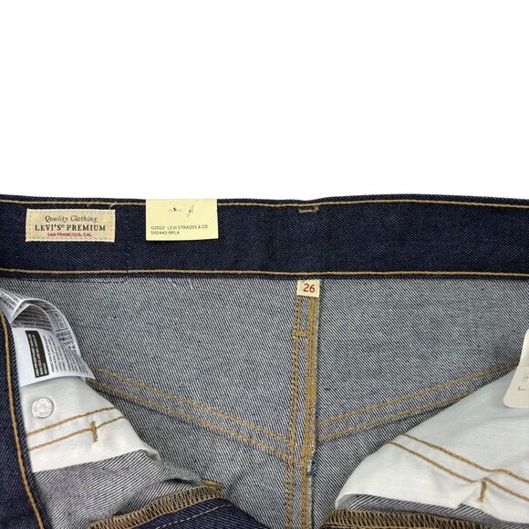 Levi’s Premium High-Rise Denim Midi Skirt NWT (XS / Size 2 / 26 Dark Wash) - Picture 4 of 16